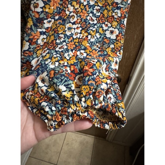 SHEIN Vaycay Ditsy Floral Shirred Bodice Square Neck Dress Plus Size 2XL Peplum - Picture 4 of 7